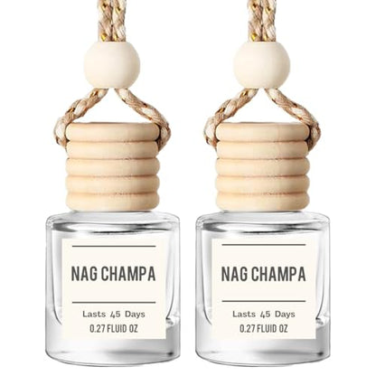 Nag Champa Car Air Freshener – Hanging Essential Oil Diffuser for Car, Closet, or Sacred Space – Long-Lasting Natural Aroma, 2-Pack Spiritual Deodorizer