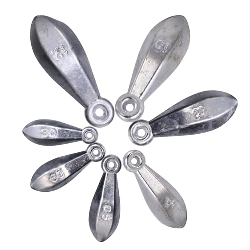 Sougayilang Fishing Weights Sinkers Bank Sinkers Bullet Weights for Surf Fishing Pier Bank Fishing Saltwater Fishing Gear 1oz to 12oz - size: 1oz 10pcs