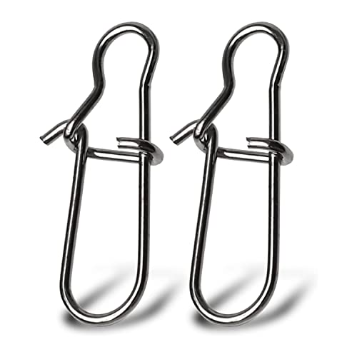 Atibin Duo Lock Fishing Snap Stainless High Strength Fishing Snap Swivel Quick Change Fishing Snap Clip Black Nickel 24lb-209lb - size: Size8 (209lb) 40 pcs
