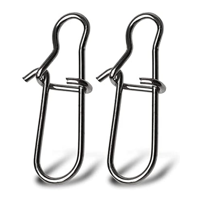 Atibin Duo Lock Fishing Snap Stainless High Strength Fishing Snap Swivel Quick Change Fishing Snap Clip Black Nickel 24lb-209lb - size: Size8 (209lb) 40 pcs