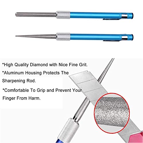 Retractable Knife Sharpener - 1 PC, Portable Diamond Grit Steel Knife Sharpening Stone Rod Pen Shape Knife Blade Sharpener Stick for Kitchen Knife and Outdoor Fish Hook