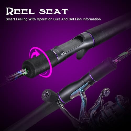 Sougayilang Fishing Rod, 2-Piece Graphite Composite Blank/Fiber Glass Spinning & Casting Rod with EVA Grip, Smooth Transition Fishing Pole - size: 6'0", style: Graphite Blank - Casting Rod