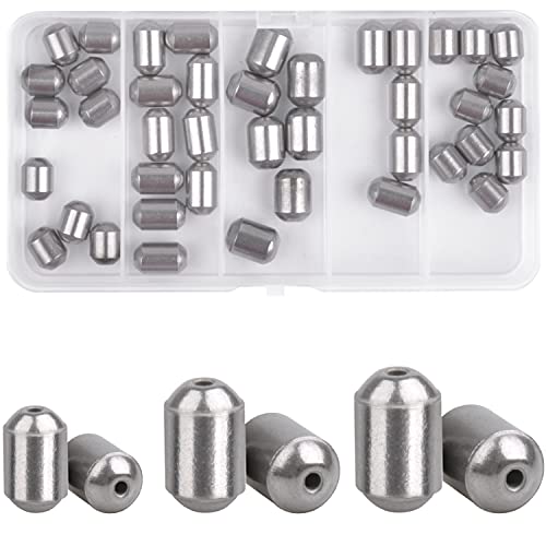 Fishing Weights Egg Sinkers Kit,42pcs Lead Free Fishing Weights Slip Sinkers for Fishing Lines Steel Barrel Weights for Freshwater Saltwater Bass Trout Walleye Fishing