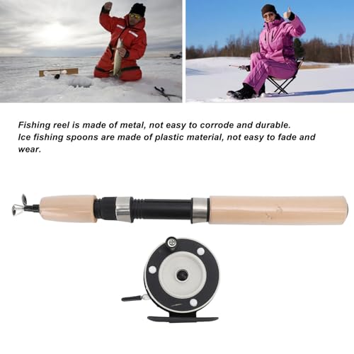 Sorandy 65cm Ice Fishing Rod Reel Combo, Fishing Pole Kit, Smooth Rotation, Comfortable Grip, Non Slip, Spinning Ice Fishing Combo, Fiberglass Material, #711