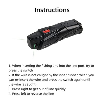 Almencla Electric Fishing Line Remover Fishing Reel Line Spooler Finishing Machine Fish Tool Quickly Disengage Portable Compact Powerful High Speed