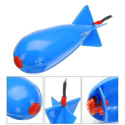 Fishing Bait Feeder | Carp Fishsing Feeder with Rocket Shape | Spod Bombs | Float Lure Bait Holder Container, Spomb Pellet Feeders for Fishing Accessories - color: Blue