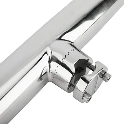 YaeMarine 4Pcs Boat Fishing Rod Holder Stainless Tournament Style Clamp on Fishing Rod Holder Rail Mount for Rails 7/8" to 1" or 1" to 1-1/4"