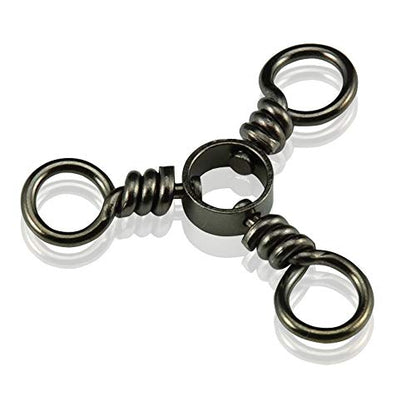 AMYSPORTS Fishing Connector Fish Swivels Tackle 3 Way Fishing Swivel Saltwater Freshwater Fishing Tackle Accessories Crossline Trolling Line Lure Connector - size: Size2/0 (126lb) 50 pcs