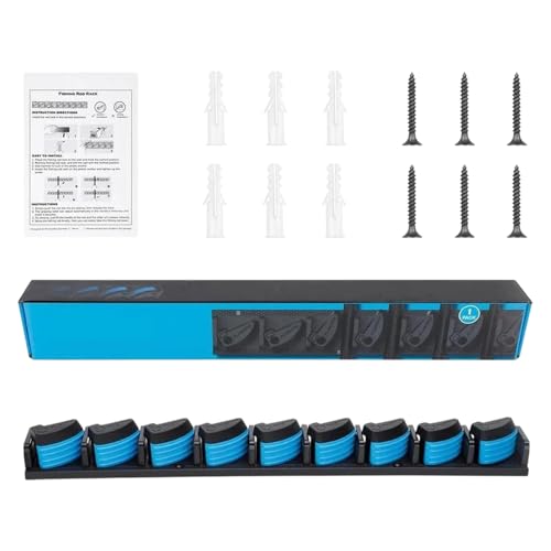 9 Rod Fishing Rod Holder Wall-Mounted Poles Rack Vertical Rod Stand for Garage Cabin and Basement Fishing Accessory