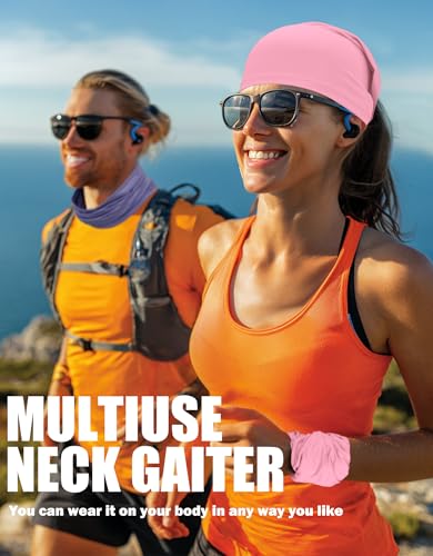 JHYWELL Cooling Neck Gaiter Face Mask, UV Protection Masks Gator, Windproof Bandana for Skiing, Fishing, Hiking, Cycling - color: Pink Pack