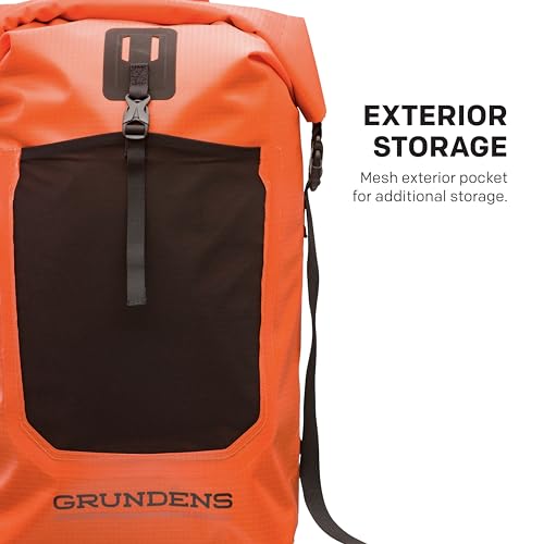 Grundéns Bootlegger Roll Top Backpack | Waterproof, 30L, Red Orange - color: Red Orange
