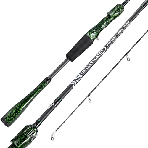 Sougayilang Berdea L Fishing Rod, 2-Piece IM6 Carbon Fiber Strong Casting & Spinning Rods for Bass, Trout, Walleye, Catfish - color: Casting, size: 6'6" Medium- Fast- 2piece