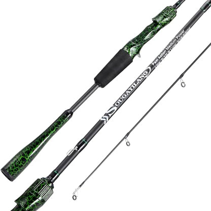 Sougayilang Berdea L Fishing Rod, 2-Piece IM6 Carbon Fiber Strong Casting & Spinning Rods for Bass, Trout, Walleye, Catfish - color: Casting, size: 6'6" Medium- Fast- 2piece