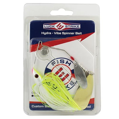 Hydra-Vibe Spinner Bait with Custom Blades - color: Chartreuse/White, size: 3/4 OZ