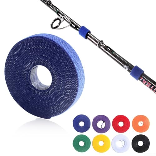 Fishing Rod Wrap Tie Holder Strap Bands Fastener Ties for Securing Rods and Reels Nylon Material Flexible Length Options 1 3 5 Meters Random Color(3 Meter) - size: 3 Meter