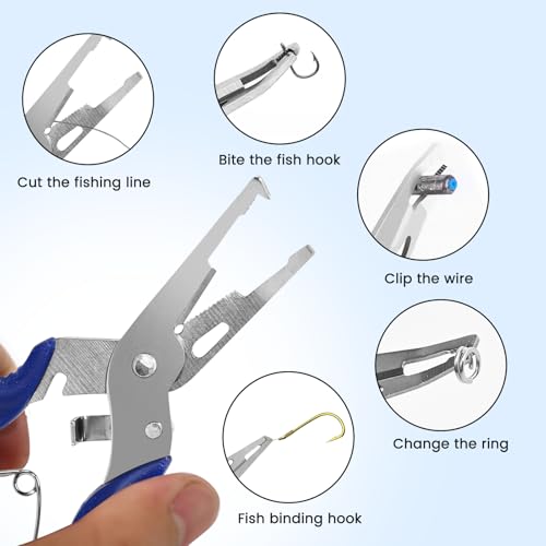200 Pcs Fishing Stainless Steel Split Rings with Plier Set | Double High Strength, Lure Tackle Connector Kit, Mini Split Ring, Line Cutting Ring, Freshwater & Saltwater
