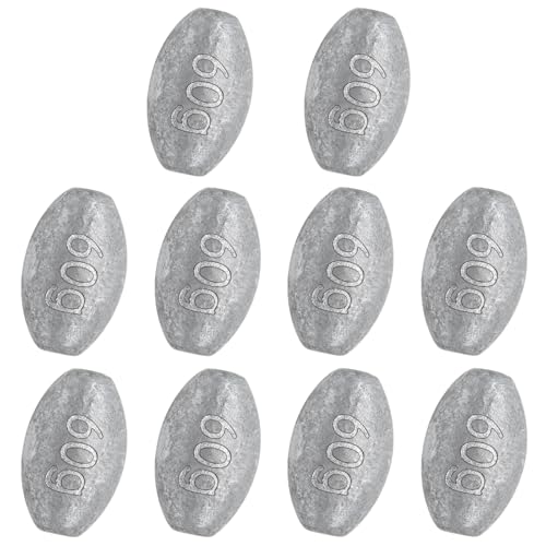 Egg Weights Fishing Sinkers Weights Assortment Lead Oval Shaped Drop Weight | Sinker Tackle for Freshwater Saltwater Fishing Bass Casting - style: 2oz-10pc