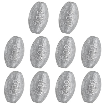Egg Weights Fishing Sinkers Weights Assortment Lead Oval Shaped Drop Weight | Sinker Tackle for Freshwater Saltwater Fishing Bass Casting - style: 2oz-10pc