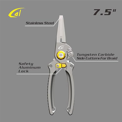 danco 7.5" Aluminum Fishing Side Cutters with Sheath, Fishing Line and Wire Cutter, Saltwater Safe, Fresh/Saltwater Fishing - style: Side Cutter