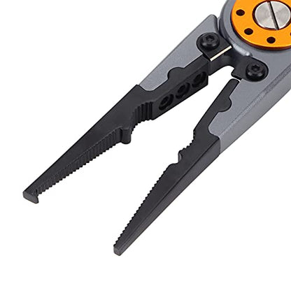 Fishing Pliers, Premium Stainless Steel Jaw with Anodized Aluminum Handle for Hook Removal Line Cutting and Split Ring Opening Saltwater Freshwater Anglers Grey 7.9 Inch - color: Grey