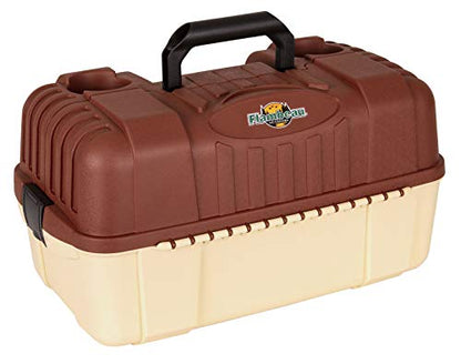 Flambeau Outdoors 2059 Hip Roof 7-Tray Fishing Tackle Box - Large Portable All-Weather Fishing Lure Organizer, 61 Compartments, Beige/Terracota Brown