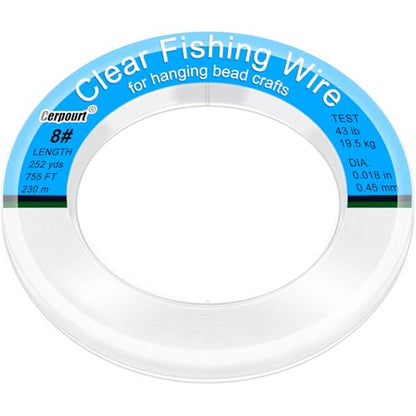Clear Fishing Wire,755FT Monofilament Fishing Line,Clear String for Hanging,Strong Wire Invisible Nylon Thread for Hanging Balloon,Garland,Picture,Crafts,Decorations,Suitable for Beading Sewing