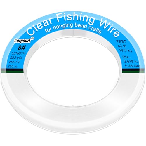 Clear Fishing Wire,755FT Monofilament Fishing Line,Clear String for Hanging,Strong Wire Invisible Nylon Thread for Hanging Balloon,Garland,Picture,Crafts,Decorations,Suitable for Beading Sewing