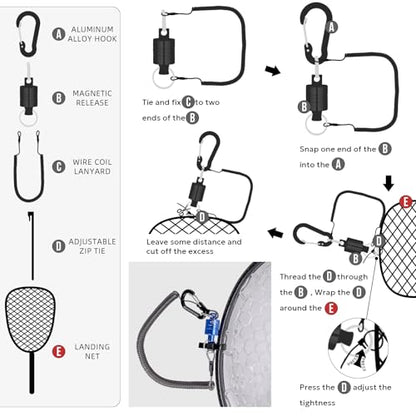 SF Fly Fishing Landing Net Soft Rubber Mesh Trout Net Catch and Release Net - style: Carbon Fiber Combo Small