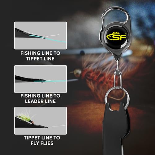 SF 3 in 1 Black Fly Fishing Nipper Fly Line Cutter Knot Tying Tool - style: Large-E