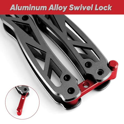 Ashconfish Fish Lip Gripper Pliers - Upgraded Muti-Function Aluminum Alloy Hook Remover and Split Ring Pliers for Fly Fishing, Ice Fishing, Fishing Gear (Black) - color: Black