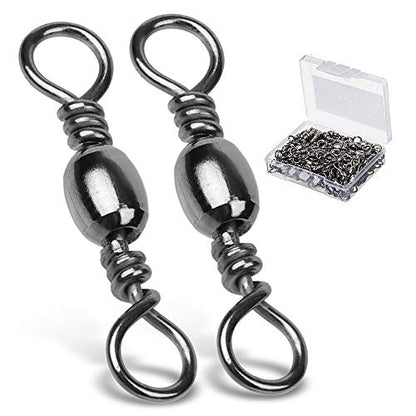 AMYSPORTS High Strength Fishing Swivels Barrel Solid Ring Barrel Fishing Swivel Rolling Fishing Tackle Line Connector Saltwater Freshwater Stainless Steel Accessories - size: Size3/0 (132lb) 50 pcs