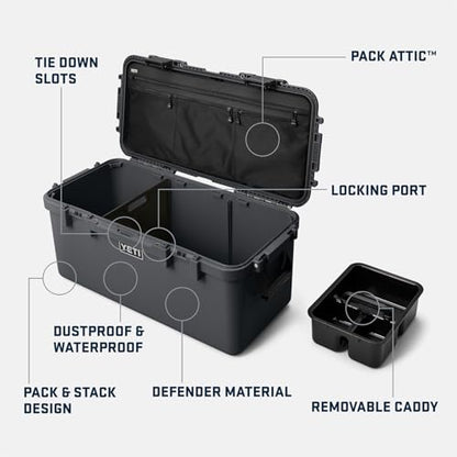 YETI LoadOut GoBox Collection, Divided Waterproof Cargo Case, Dry Box, Camera Case, Fishing Tackle Box - color: Black, size: GoBox 60