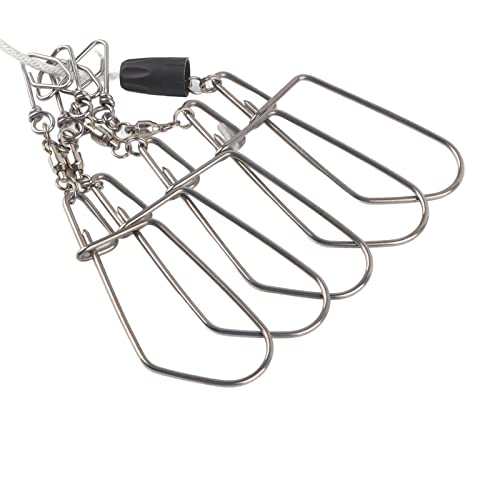 Live Fish Lock Portable Stainless Steel Fishing Stringer with Wear - Resistant Nylon Rope, D - Shaped Carabiner and Quick - Release Pin for Big Game Lure Fishing - color: Black