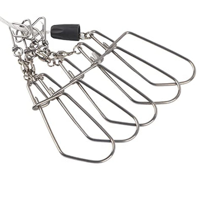 Live Fish Lock Portable Stainless Steel Fishing Stringer with Wear - Resistant Nylon Rope, D - Shaped Carabiner and Quick - Release Pin for Big Game Lure Fishing - color: Black