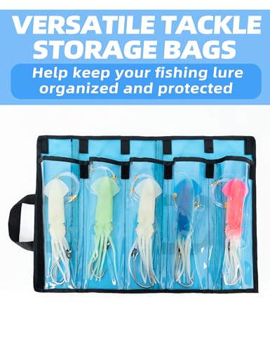 BLUEWING 5 Pockets Tackle Storage Bag for 9in Trolling Lure - style: Model a - 5 Pack 9in Lure
