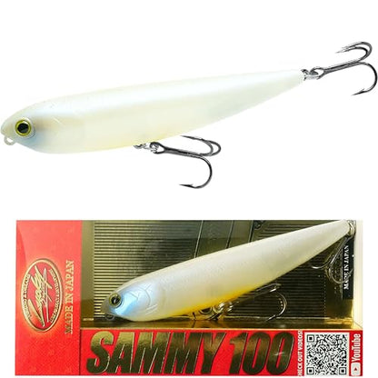 LUCKY CRAFT Sammy 100, Topwater Walking The Dog Action Freshwater Lake Bass Fishing Champion Bait - color: 445 French Pearl OB, size: 100
