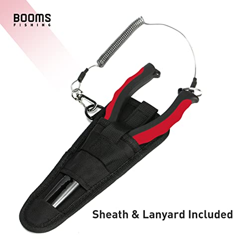 Booms Fishing F03 Needle Nose Fishing Pliers, 9" Fisherman's Pliers, Long Nose Hook Remover, Saltwater Resistant Fishing Gear, Red - color: 9"_red