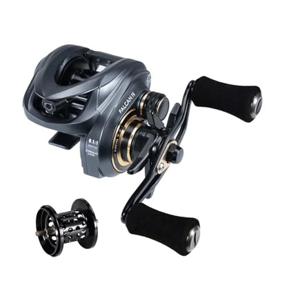 SeaKnight FALCAN IV Baitcasting Reel - 6.2oz Ultralight, 15.4LB Carbon Drag, 10+1 BB, 7.3:1/8.1:1 High Speed Gear Ratio, Right/Left Hand Retrieve - for Bass, Inshore & Freshwater Fishing - color: 8.1 Left Hand+Shallow Spool