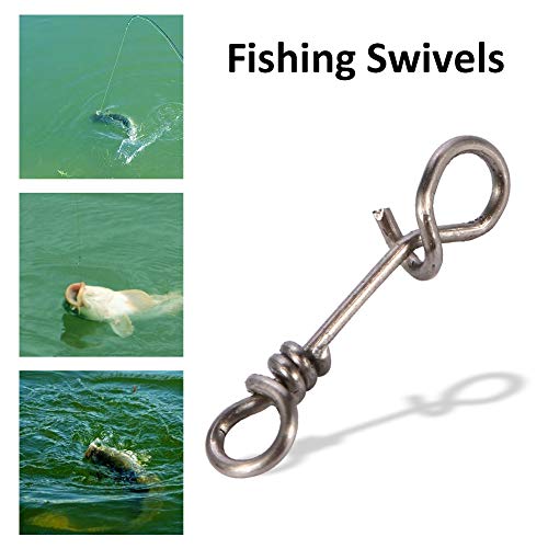 Zetiling Fastach Clips,Fishing Clip Fast Snaps Stainless Steel Fishing Swivel Snap Fishing Rolling Barrel Swivel Snap Swirl Connector Fishing Lures Leaders Accessories 50Pcs - color: 3#