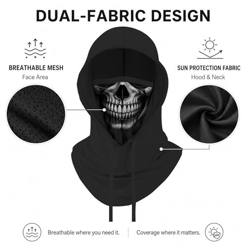 Skull Balaclava Hat for Women Men Sun UV Protection Summer Cooling Full Face Mask Cycling Hiking Fishing Outdoor Sports - color: Skull 03