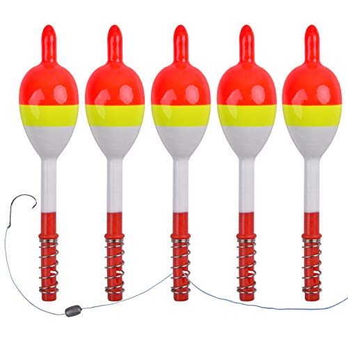 AGOOL Slip Bobbers Wood Fishing Floats and Bobbers Spring Bobbers Stick Slip Bobbers for Crappie Fishing Bobbers for Crappie Panfish Walleyes Trout Bass Fishing 5/10pcs - color: 1.18 x 0.79 x 3.54 inch - 5pcs