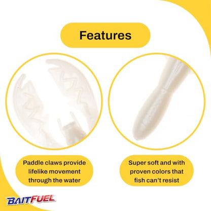 BAITFUEL Baby PACA Craw - color: Pearl