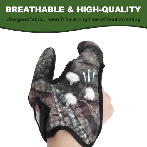 Double-Finger Gloves, 3 Pack Anti-Slip Fishing Glove, Professional Finger Gloves Protector Unisex Elastic Band Glove for Outdoor Fishing - color: Camouflage
