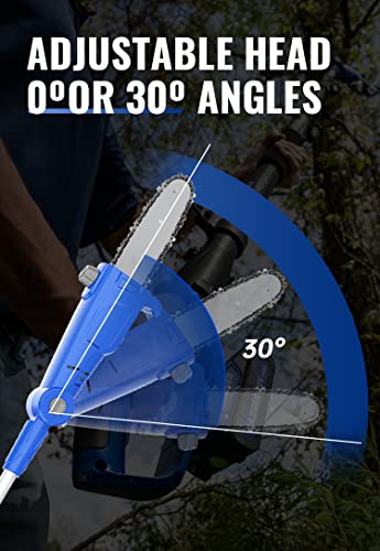 WILD BADGER POWER Cordless Pole Saw 20V 8'' Electric 2.0Ah with Telescoping Pole, 0° to 30° Adjustable Head, Battery and Charger included - style: 20V