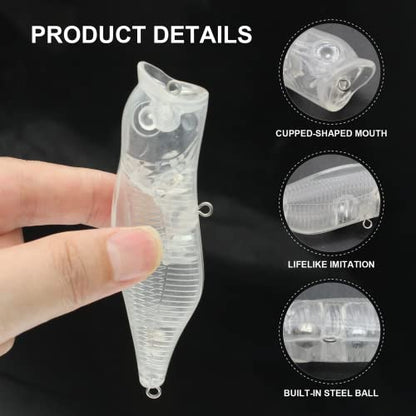 10pcs/20pcs Fishing Blanks Lures Kit Fishing Topwater Unpainted Swimbait Unpainted Crankbaits Hard Baits DIY Lure for Bass Salmon Trout Saltwater and Freshwater - color: C: Fishing Blank Hard Lures Kit 20pcs