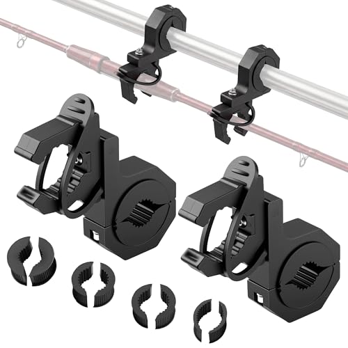 Quick Release Boat Hook Holders Roll Cage Clamp Mount Kit, 1/1.5/1.75 Inch Rubber Clamp Holder for Boat ATV UTV,Secure Mount for Shovel, Fishing Rod, Tools & Off-Road Equipment