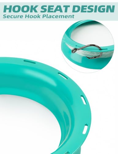 BLUEWING Fishing Yoyo Spool Cuban Hand Reel Yo-yo Spooler for Line and Leader Storage Fishing Coiling Plate - color: Cyan 6in