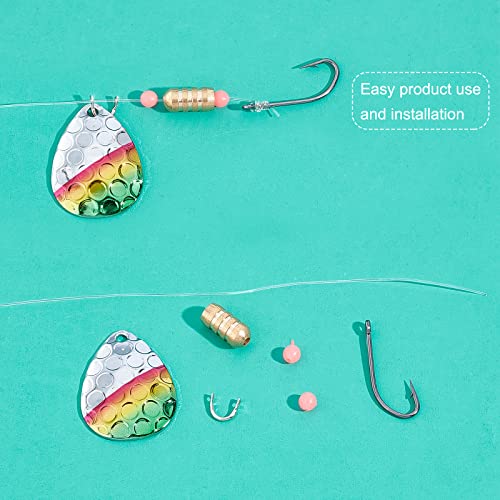 SUPERFINDINGS 300Pcs Fishing Spinner Clevis U Shaped Spinnerbait Clevis Platinum Brass Links Easy Spin Spinner Clevis Spinner Change Spinner Clevis for Lure Making, Hole: 1mm - color: Platinum
