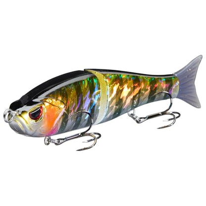 Bassdash SwimShad Glide Baits Jointed Swimbait Bass Pike Salmon Trout Muskie Fishing Lure,3-Pack - color: Striped Gill +Baby Bass +Sunny Gill, size: 7in/2.2oz