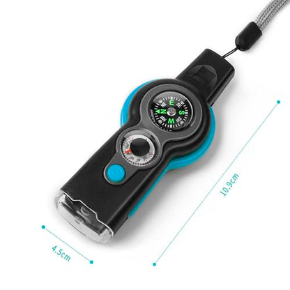 Emergency Survival Function Whistle, Outdoor Multifunctional Tool Safety Whistle with Lanyard, Ideal for Kayaking, Boating, Hiking, Camping, Climbing, Hunting,Rescue Signaling - color: blue1